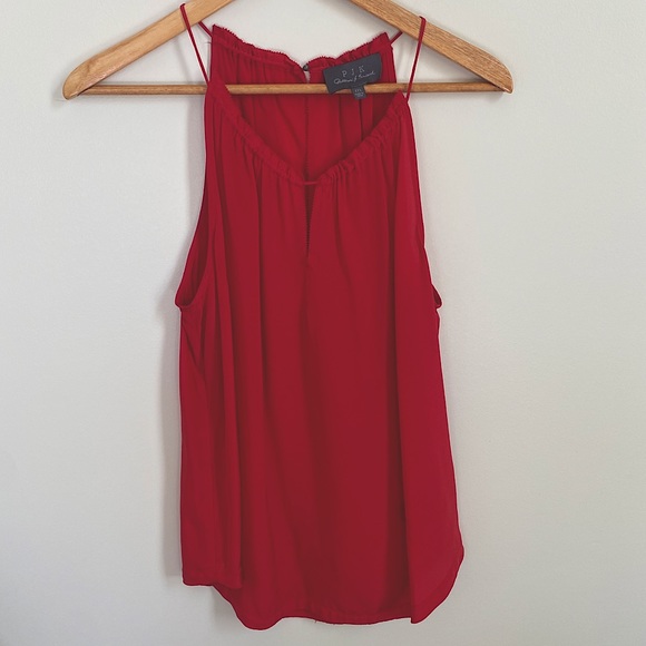 PJK PATTERSON J. KINCAID Red Silk Tank Top - Picture 1 of 8